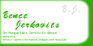 bence jerkovits business card